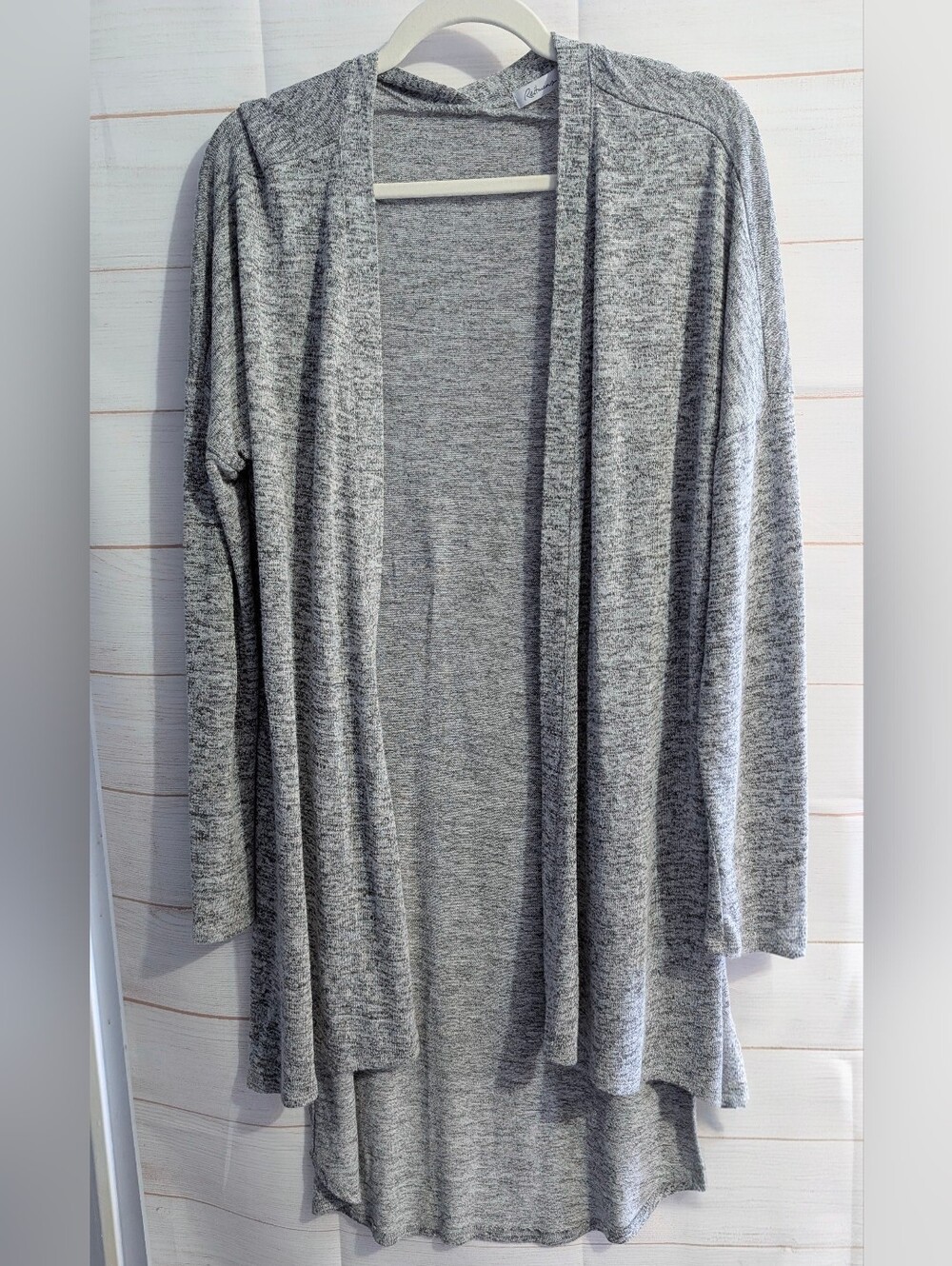 Reitmans Lightweight Open-Front Hi Low Gray Women’s Cardigan Sweater Side Slits